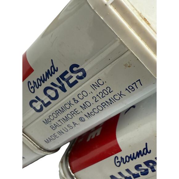 Vintage 1970s McCormick Spice Tins 8 Oregano Turmeric Cloves Allspice Thyme Sage - Picture 11 of 11